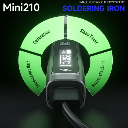 Lutownica precyzyjna Mini 210, 40 W, 180–480°C, zasilanie USB-C, groty 210, Mechanic