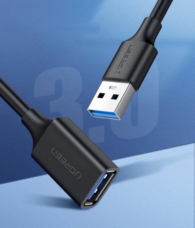 Przedłużacz USB 3.0 A-A, wtyk – gniazdo, 3 m, 5 Gb/s, pozłacane styki, UGREEN US129