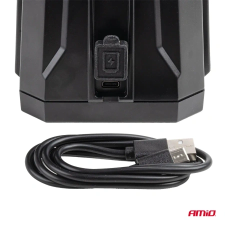 Lampa robocza przenośna biała bateryjna z funkcją lampy ostrzegawczej IP6K9K 15W AMIO 04865