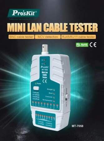 Tester LAN RJ45, RJ11, RJ12, BNC, NCV, Proskit MT-7058