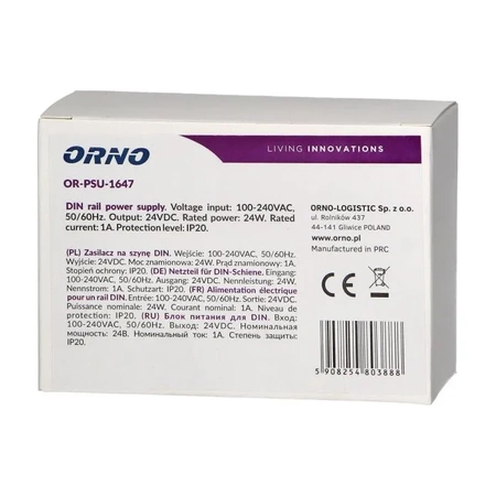 Zasilacz na szynę DIN 24VDC 1A 24W
