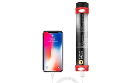 Lampa kempingowa Superfire T5, 277 lm, zasięg 100 m, 5400 mAh, 6 tryby, IP46, powerbank, światło ostrzegawcze