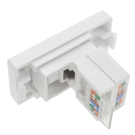 Moduł 1/2 - gniazdo RJ45 Ethernet Cat6 - biały - kompatybilny z ramkami Tawoia Glass