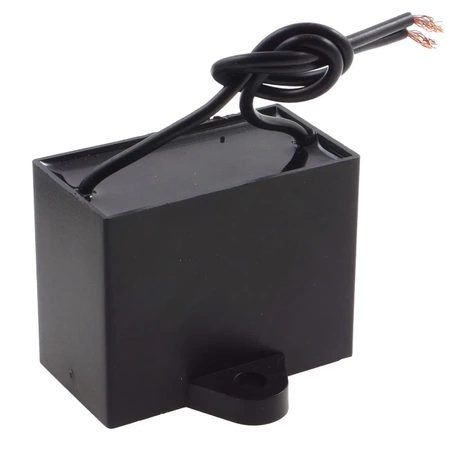 Kondensator rozruchowy do silnika 1,5µF 450VAC, CBB61, przewody ok. 10 cm, 37 × 15 × 26 mm
