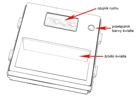 Lampka schodowa LED 230V 1.5W z czujką ruchu - szklana ramka - złoty - Tawoia Glass