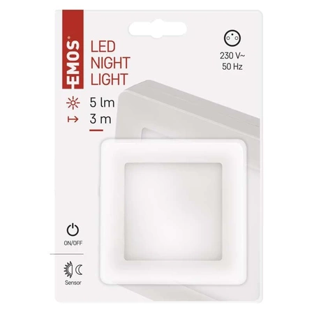 Lampka nocna LED do gniazdka, czujnik zmierzchu, EMOS P3316
