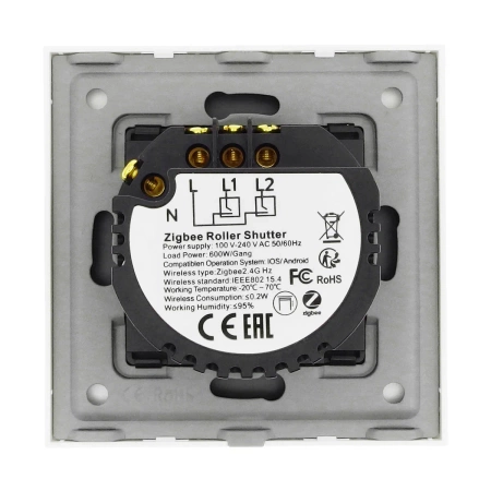 Włącznik żaluzjowy Smart 1000W ZigBee - dotykowy szklany panel biały - podtynkowy - TAWOIA Smart Home