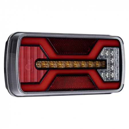 Lampa tylna LED do przyczepy, X-SPIDER 1, 5 funkcji: pozycyjne, kierunkowskaz, przeciwmgielne, stop, odblask, L2424