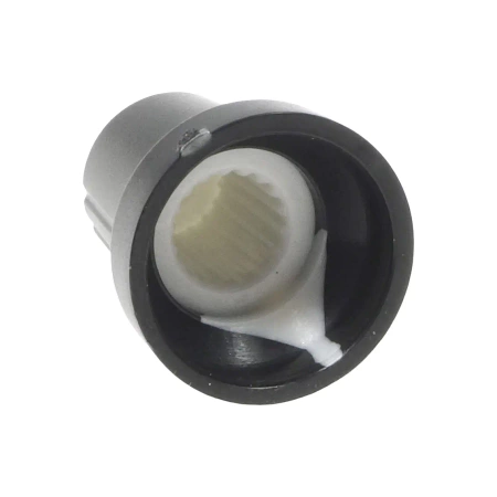Gałka do potencjometru na oś 6mm - 16x17mm - czarna, biały znacznik