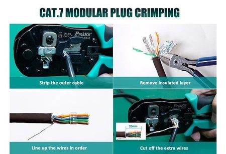 Zaciskarka RJ45 do wtyków 8 pin kat.5/6/7, Proskit CP-376TA