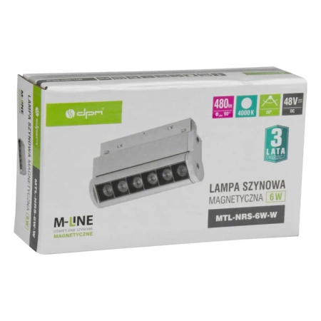 Reflektor szynowy magnetyczny liniowy regulowany 6W 480lm 4000K biały M-LINE