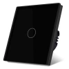 Włącznik dotykowy szklany pojedynczy 800W - czarny - Tawoia Glass