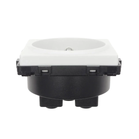 Moduł - gniazdo elektryczne pojedyncze z bolcem - białe - Tawoia Glass