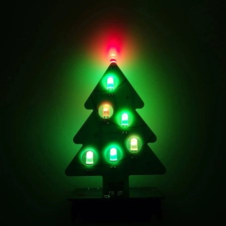 Choinka LED RGB - ozdoba DIY, zestaw do nauki lutowania, XMAS4