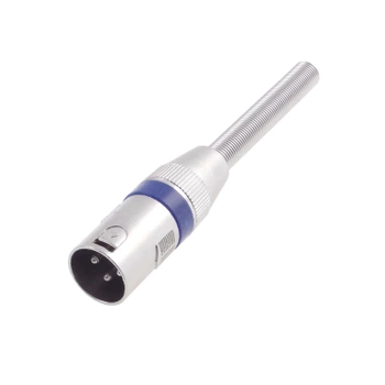 Wtyk XLR męski 3-pin z odgiętką niebieski