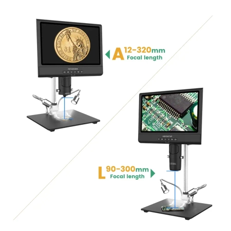 Mikroskop do lutowania SMD i kontroli PCB, ekran 10″ LCD, Full HD, 3–200x – Andonstar AD209