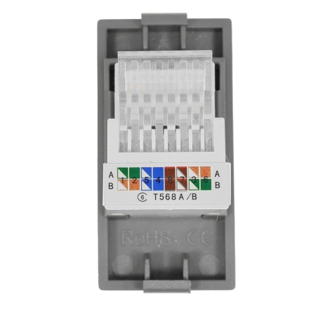 Gniazdo RJ45 Ethernet Cat6 grafitowy, moduł 1/2 do ramki Tawoia Glass