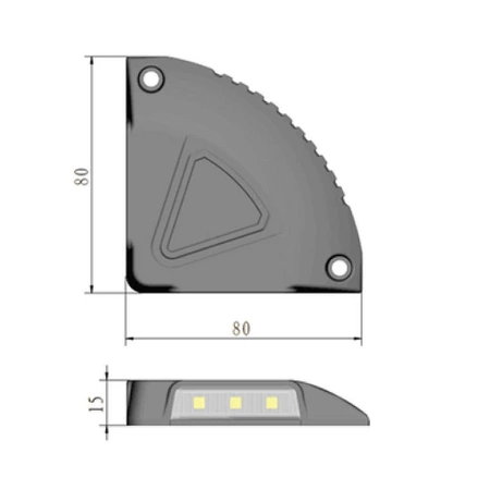 Lampa ostrzegawcza windy czarna 4 LED, 2W, R6, R10, śruby, 12V/24V