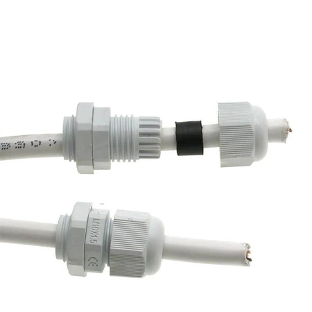 Przepust kablowy, dławnica kablowa, IP68, gwint M20, biały