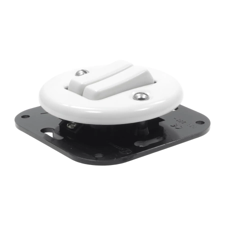 Włącznik światła schodowy podwójny ceramiczny, kwadratowy z ramką, podtynkowy biały Ceramic Loft