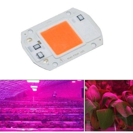 Dioda LED COB 20W 230V - full spectrum - 380-840nm - pełny zakres - do uprawy roślin i kwiatów