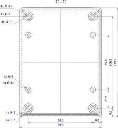 Obudowa uniwersalna Z80, 90 × 120 × 38 mm, ABS, czarna, Kradex