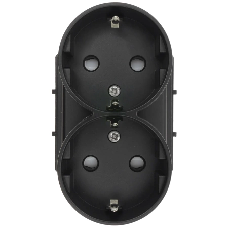 Moduł - Gniazdo elektryczne Schuko podwójne - czarny - Tawoia Glass