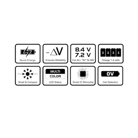Ładowarka everActive NC-109 do akumulatorów 9V Ni-MH