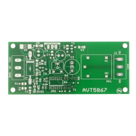 Przekaźnikowy wyłącznik z opóźnieniem 18–43V 11s–15min - PCB do projektu AVT 5867