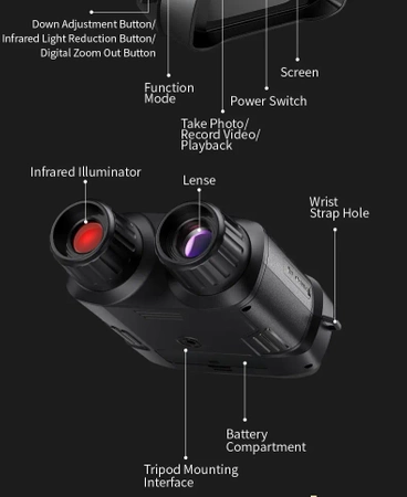 Noktowizor cyfrowy - lornetka - kamera, zasięg do 300m, FNIRSI NVS-40