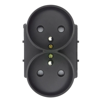 Moduł - gniazdo elektryczne podwójne - czarne - Tawoia Glass