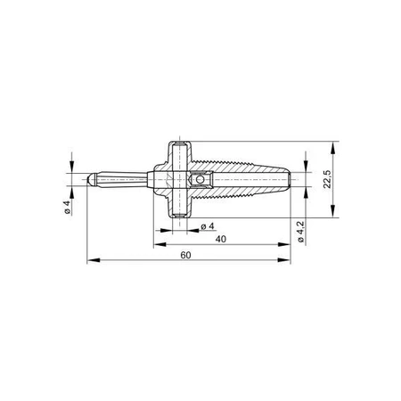 Wtyk izolowany 4mm z otworem 4mm, lutowany 30A, czarny Buela 300