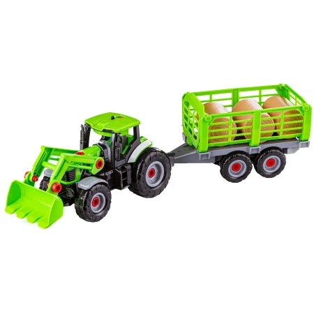 Klocki konstrukcyjne: TRAKTOR Z NACZEPĄ, 52 elementy