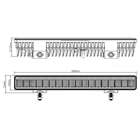 Reflektor drogowy LED samochodowy, 2 funkcje: pozycyjne, drogowe, 4000 lm, 45W, 18 LED, 12V/24V, L3416