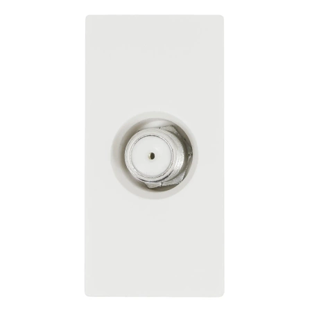 Moduł 1/2 - gniazdo antenowe SAT (typ F) - biały - kompatybilny z ramkami Tawoia Glass