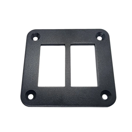 Ramka aluminiowa na 2 przełączniki klawiszowe, czarna, 68 × 74 mm