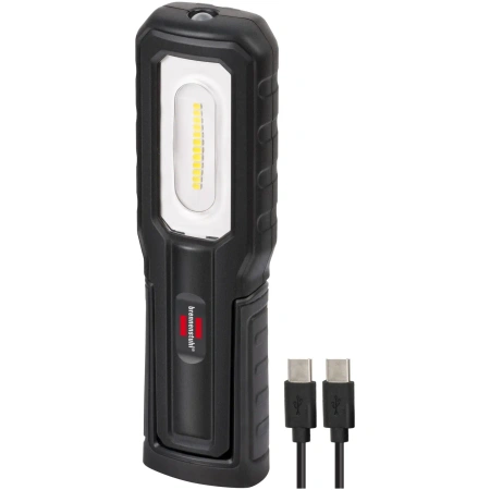Lampa warsztatowa LED Brennenstuhl HL 701A IP54 – lampa ręczna 700lm z magnesem i hakiem, USB-C