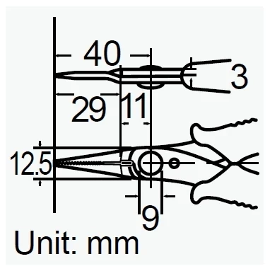Szczypce precyzyjne proste ESD 145mm, 1PK-102E Proskit