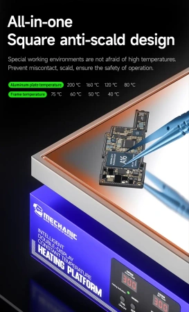 Stół grzewczy HT-30, 30 × 30 cm, 800 W, sterowanie CNC, do PCB i BGA, Mechanic