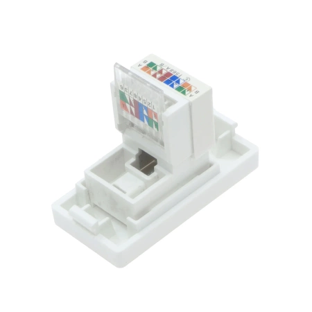 Moduł 1/2 - gniazdo RJ45 Ethernet Cat6 - biały - kompatybilny z ramkami Tawoia Glass