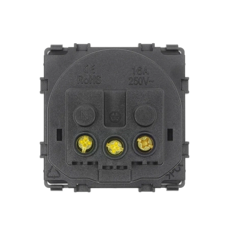 Moduł - gniazdo elektryczne pojedyncze z bolcem - czarne - Tawoia Glass