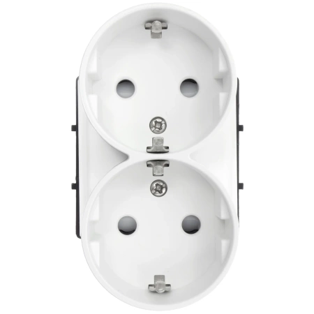 Moduł - Gniazdo elektryczne Schuko podwójne - biały - Tawoia Glass