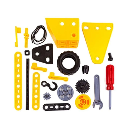 Klocki Konstrukcyjne: Maszyny, Pojazdy Budowlane, Dźwig, Wiatrak, Ciężarówka 8w1, 100 elementów