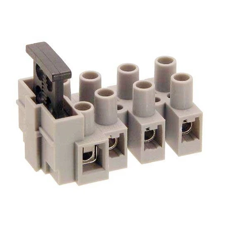 Kostka elektryczna 4, raster 10mm, 400V/10A, gniazdo bezpiecznika 5x20mm