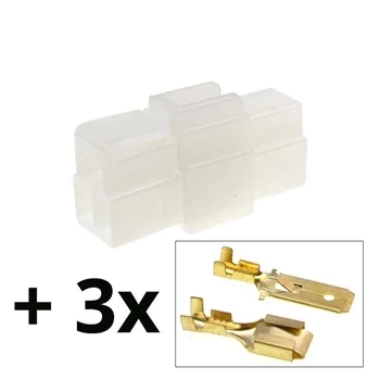Komplet samochodowego złącza E+J 3-torowego z obudowami i konektorami 6,3 mm