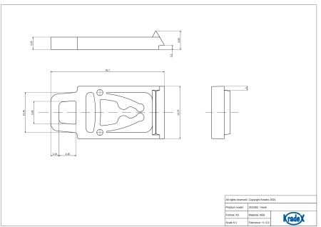 Obudowa modułowa na szynę DIN ZD1001J-A, 90 × 18 × 65 mm, ABS, szara, Kradex