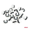 Spinki tapicerskie z gumową uszczelką do boczków drzwi, otwór 9 mm, łeb 20 mm, białe, 20 szt. - AMiO 05029