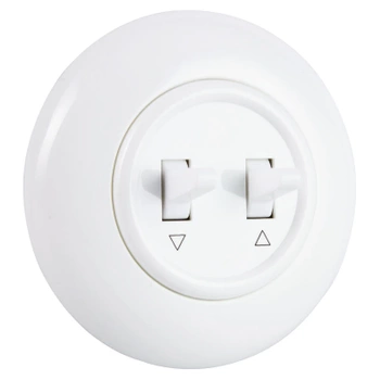 Włącznik żaluzjowy / roletowy z ramką, montaż podtynkowy, kolor biały Retro Vintage Loft