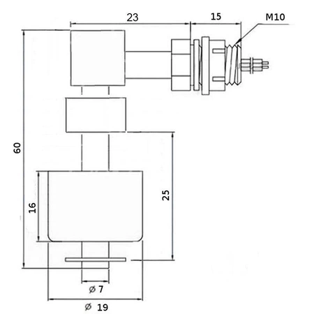 Magnetyczny czujnik poziomu cieczy CMW60 kątowy