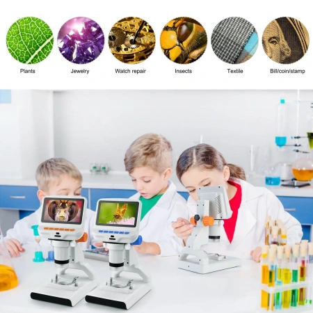 Mikroskop cyfrowy edukacyjny AD102 Andonstar - powiekszenie do 220x, 4.3 cala LCD, Full HD, zasilanie z USB